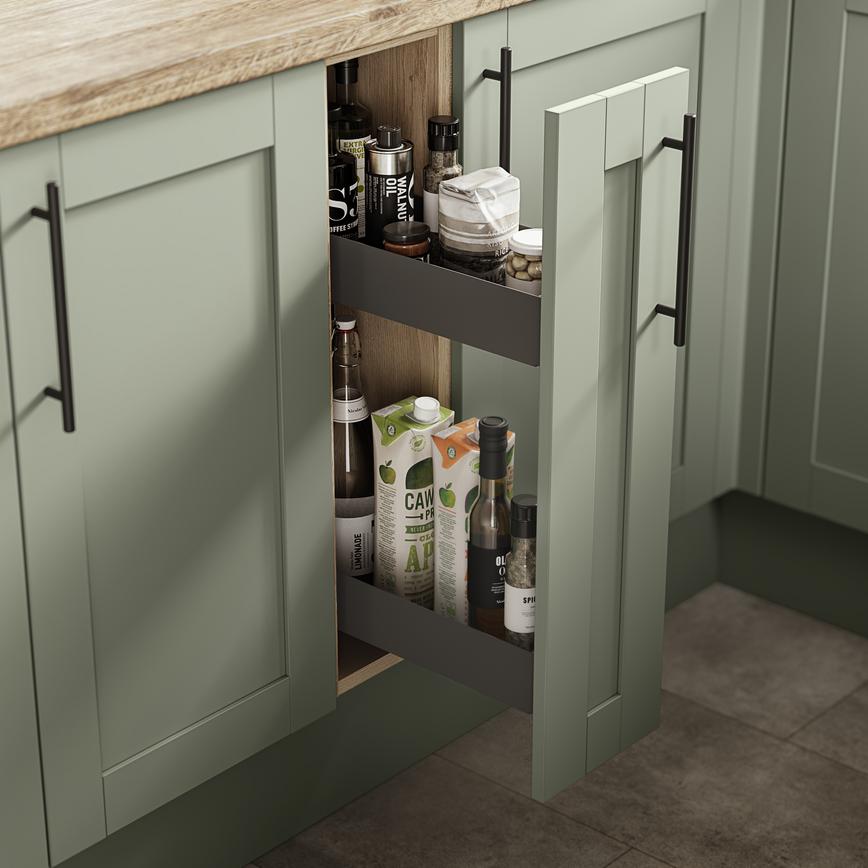 200mm - Pull Out Base Unit - Natural Oak