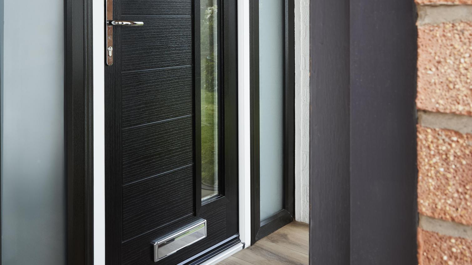 A black external front door