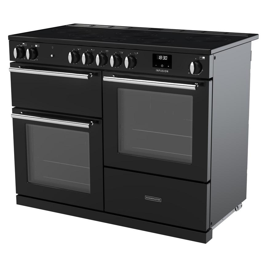 Rangemaster Infusion INFO110EIPGBL/CM1 Freestanding Electric Fan 110cm Black Range Cooker Side