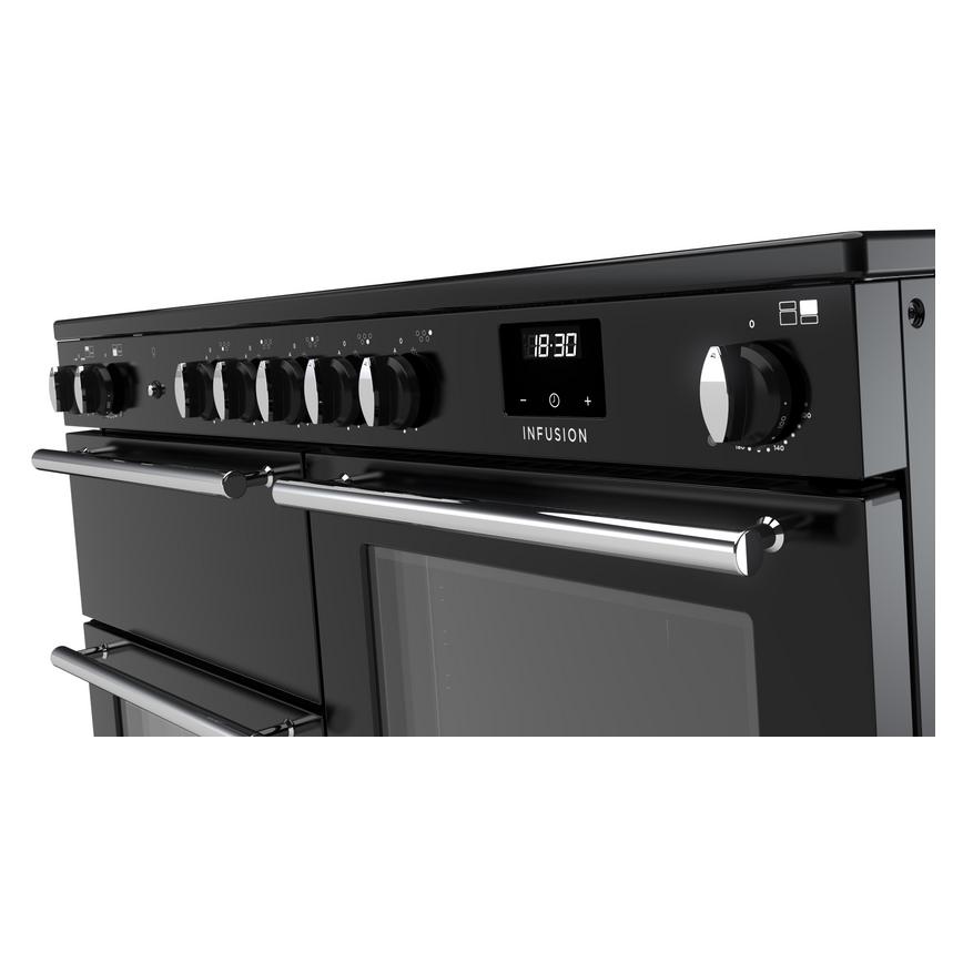 Rangemaster Infusion INFO110EIPGBL/CM1 Freestanding Electric Fan 110cm Black Range Cooker Control Panel