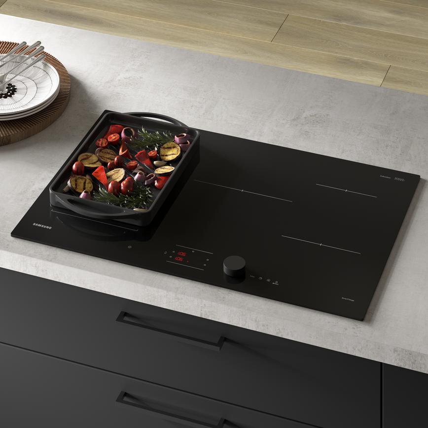 Samsung 80cm Flex Zone Induction Hob Featuring Hockley Charcoal Kitchen