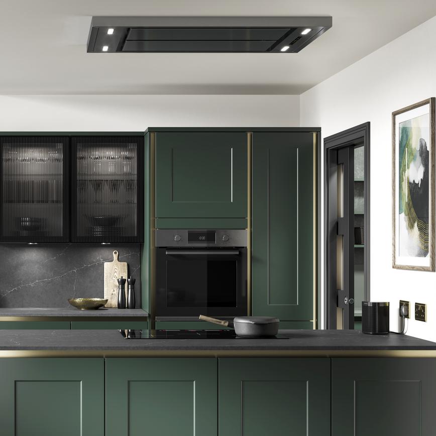 Lamona Ceiling Hood Chelford Fir Green Handleless Kitchen