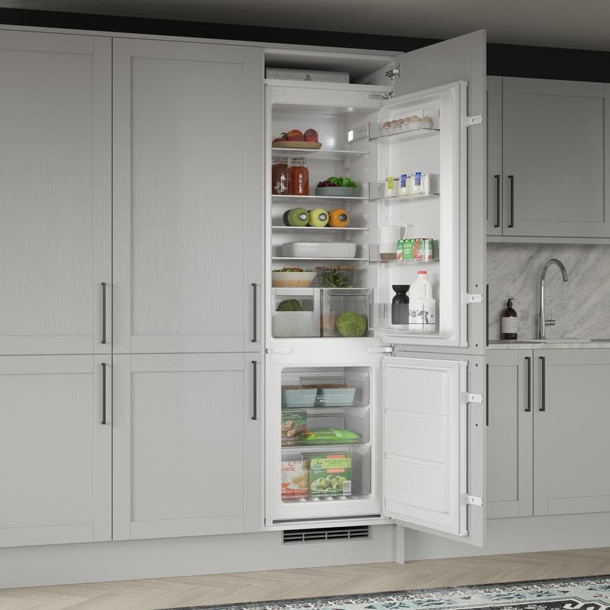 Zanussi 70 30 Built In Fridge Freezer in Allendale Dove Grey Kitchen