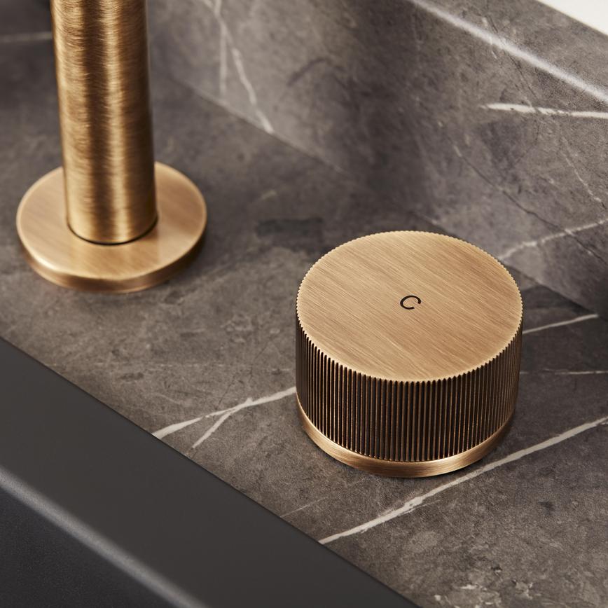 Corris Brushed Aged Brass Swivel Mixer Tap Cold Water Handle