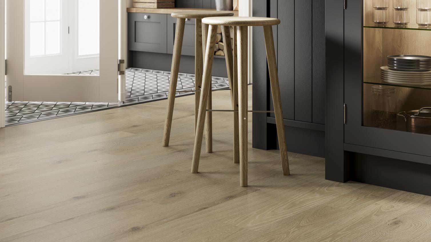 Quick-Step Cadenza Single Plank Dusk Oak Engineered Wood Flooring 1.053m² Pack Featuring Chilcomb Charcoal