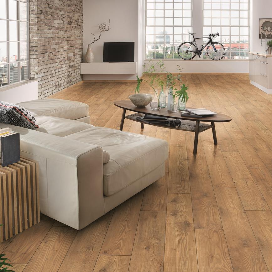 Howdens Professional V Groove Tawny Chestnut Laminate Flooring V2 Detail Lifestyle