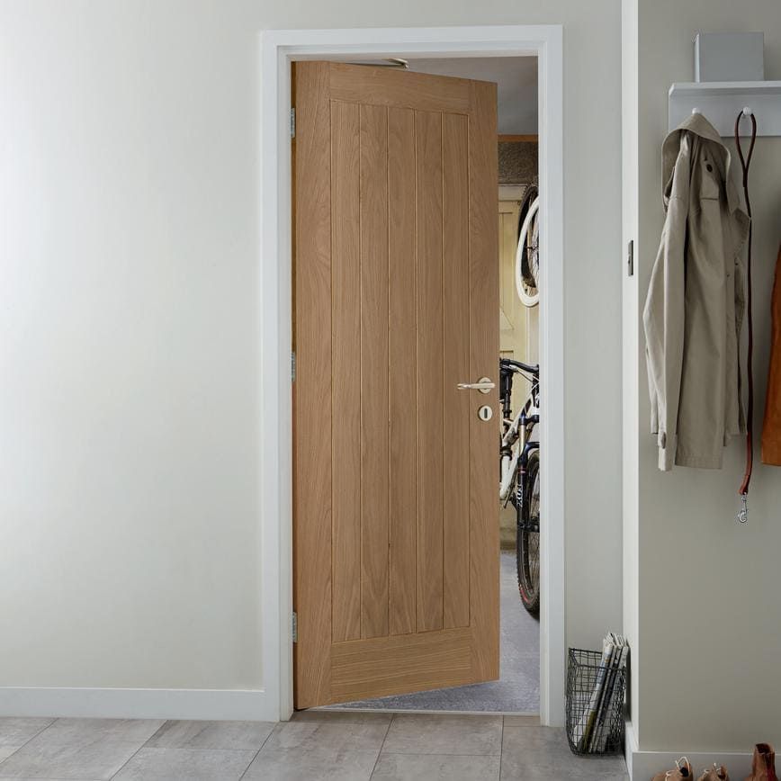 Pre-finished Holdenby Oak - Integral Garage Flat Entrance Door (2)