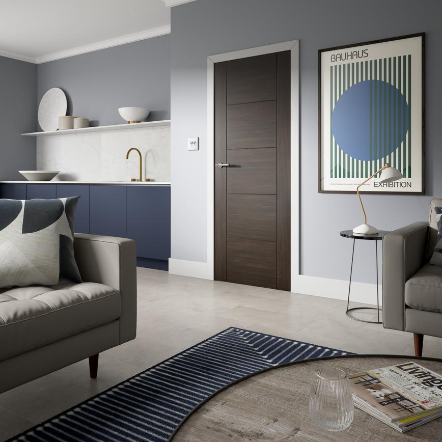 2ft6 Daytona Walnut Laminate Door