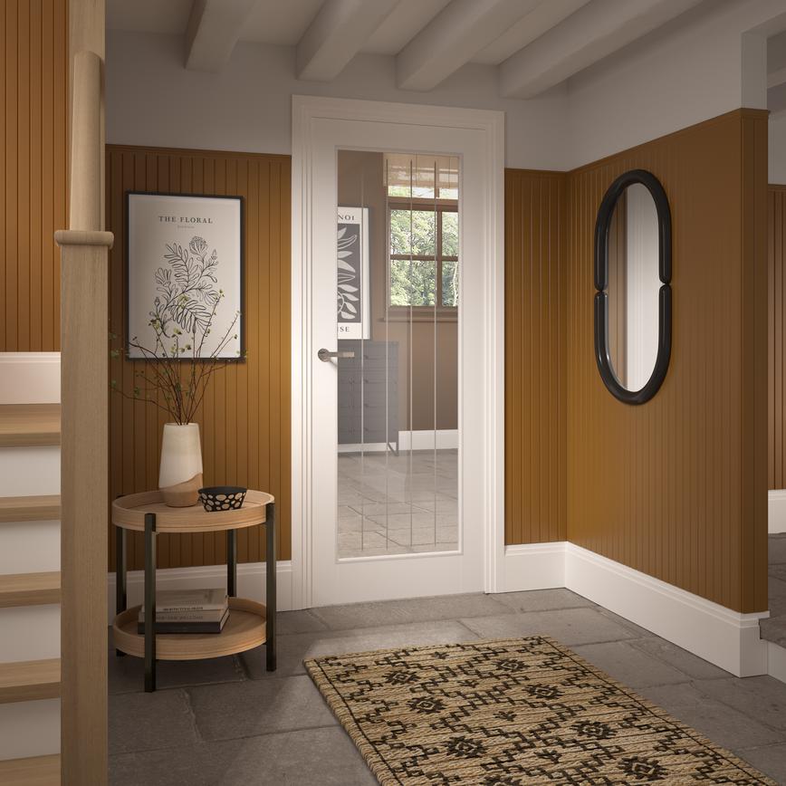 2ft6 Dordogne White Smooth Moulded Clear Glazed Door