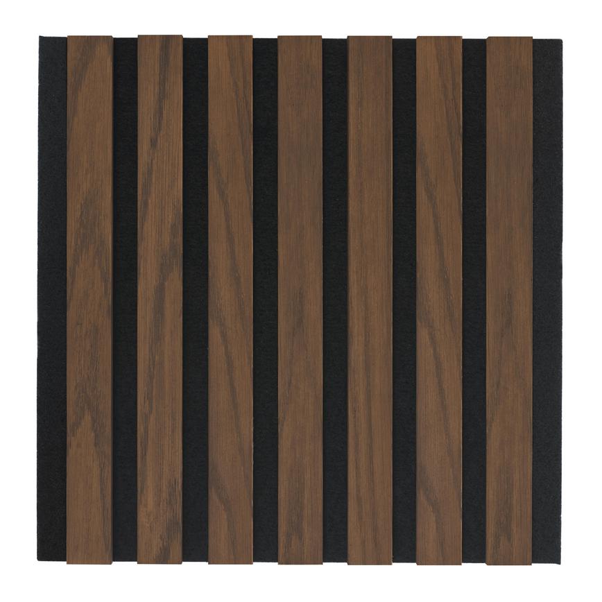 Howdens 2.4m x 600mm Hockley Walnut Veneered MDF Acoustic Slatted Wall Panelling