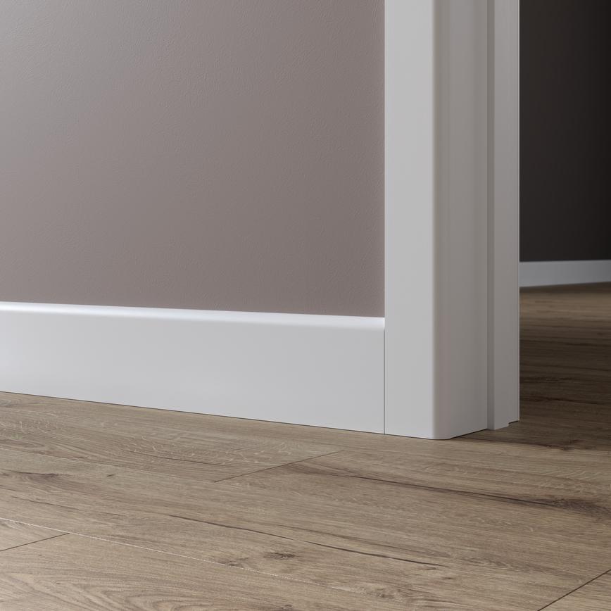 Howdens 4.2m x 120mm Pencil Round White Primed MDF Skirting Board