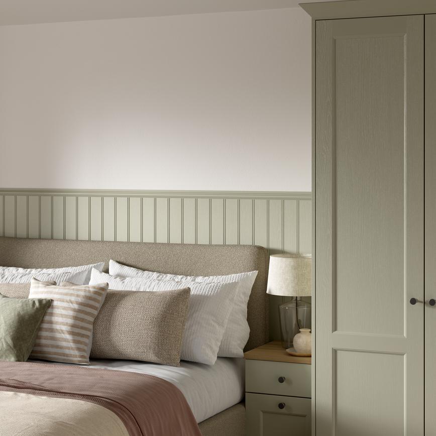 Sage Green Half Wall Easi Panel Bedroom