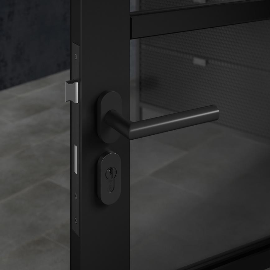 Matt Black 30mm Oval Euro Escutcheon Pair