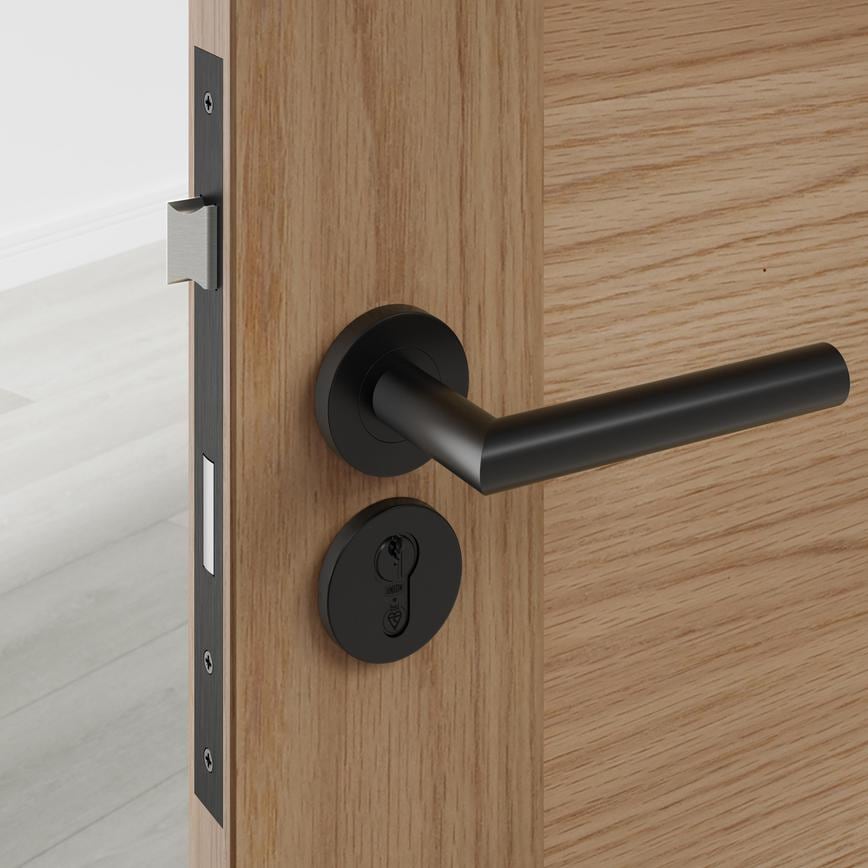 Union 1 Star 6 Pin Matt Black 35-35mm Double Euro Cylinder Lock