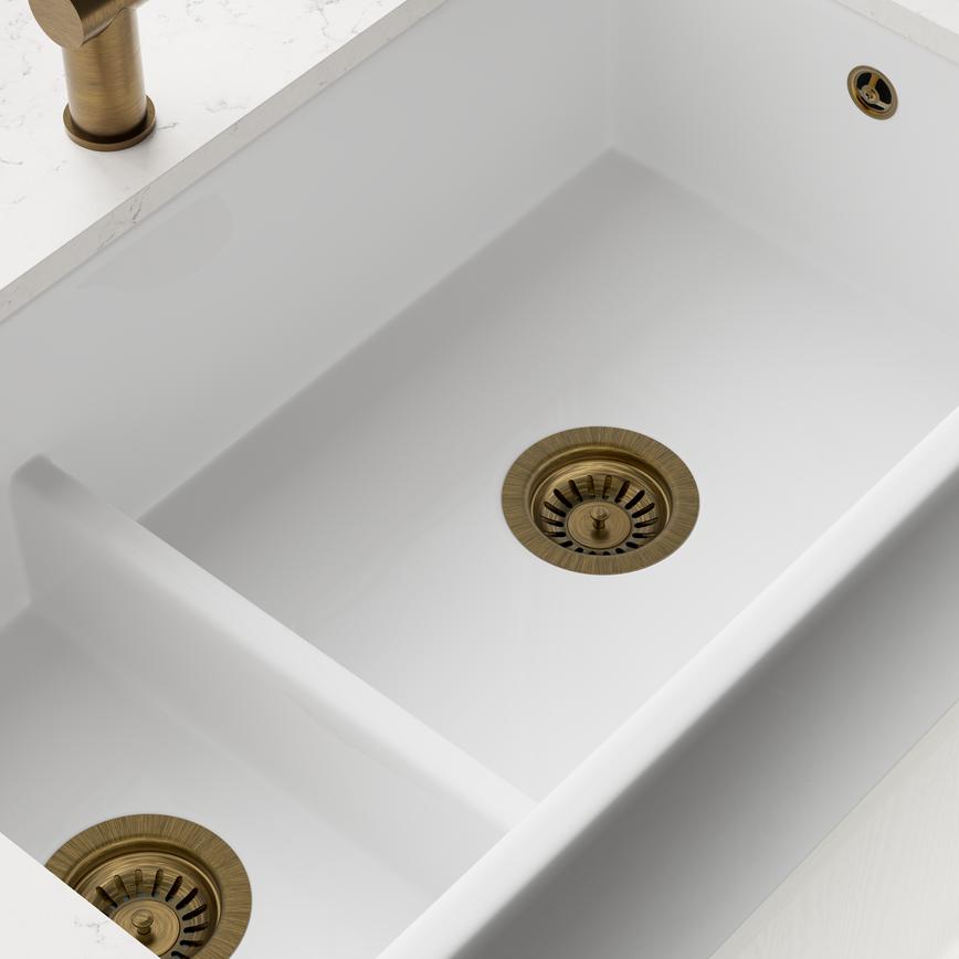 Strainer Waste Kit 1.5 Bowl Round Overflow Aged Brass Effect