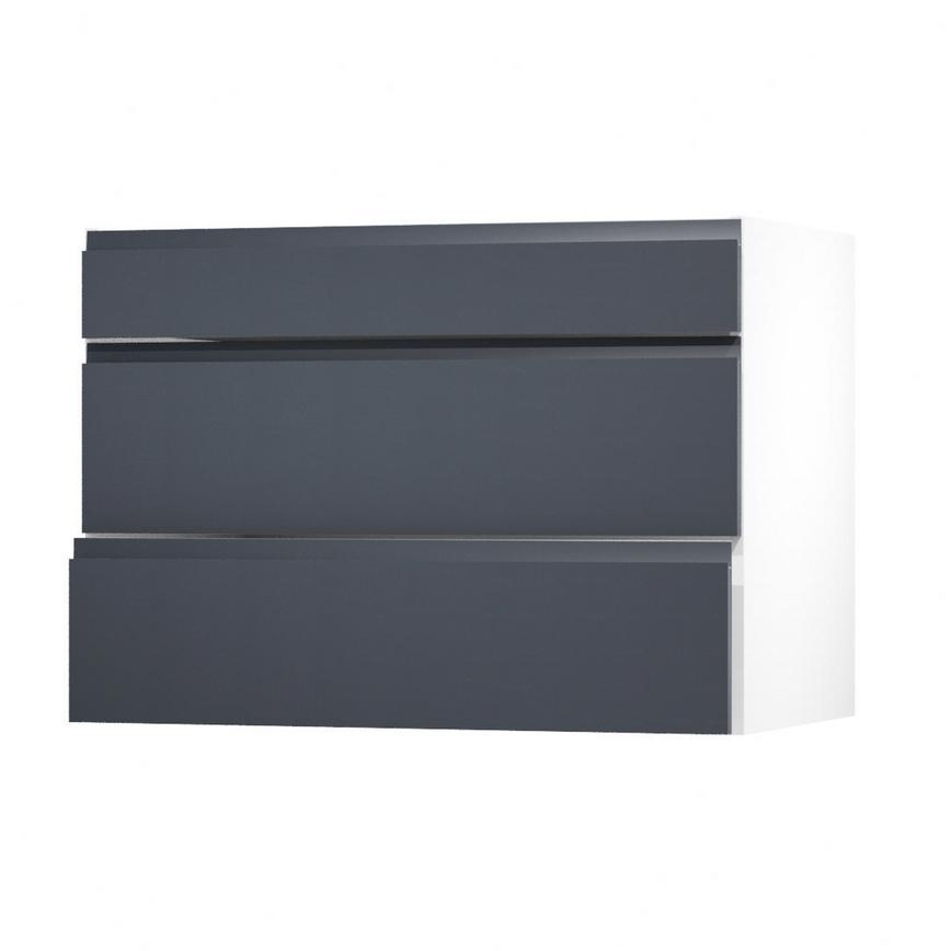 Clerkenwell Super Matt Navy 1000 Fridge Freezer Wall Door Open