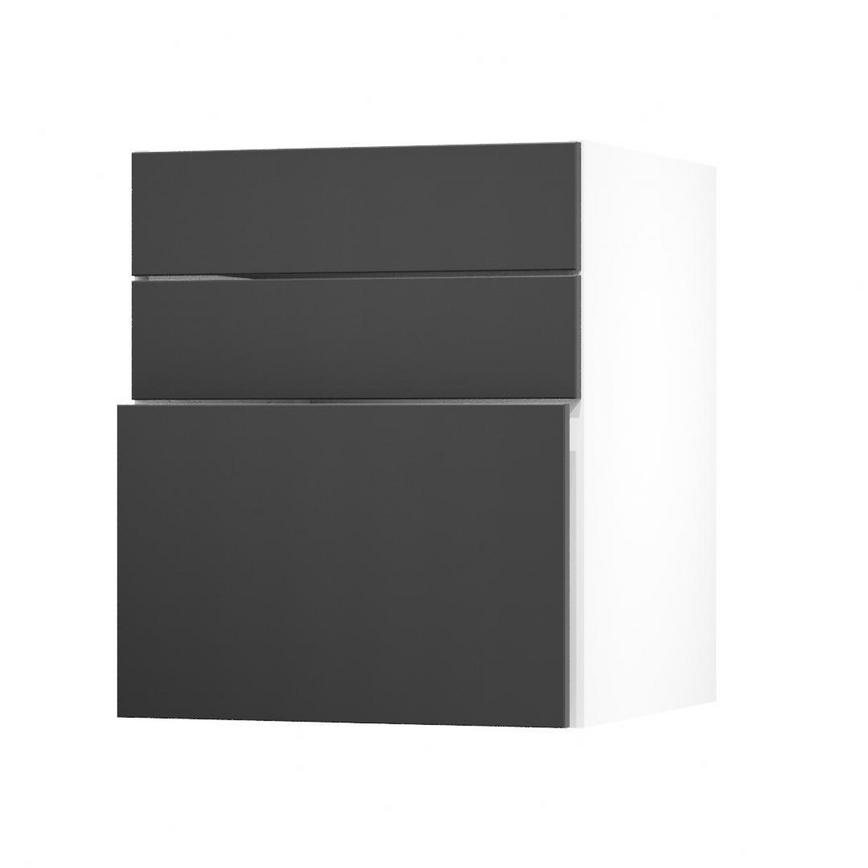 Hockley Super Matt Charcoal 600 Hob / Pan Drawer Door Open