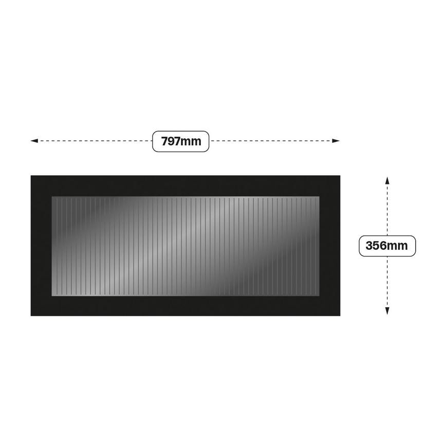 800 Half Height Contemporary Fluted Glass Door Line Drawing