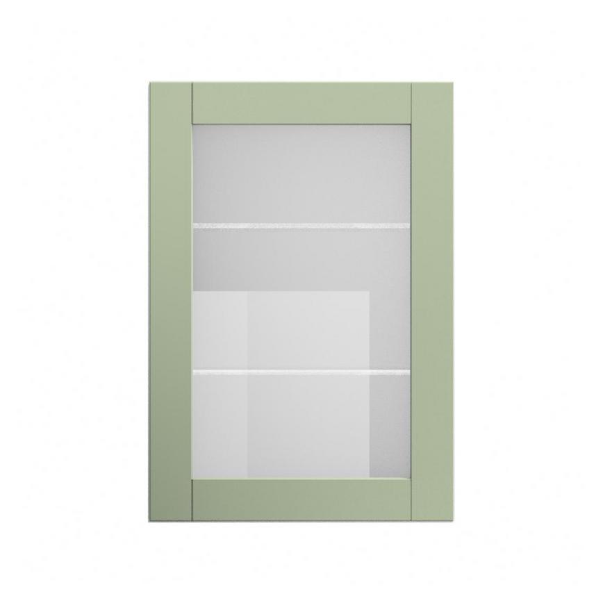 Witney Reed Green 500mm x 720mm Full Height Glass Door Closed from the Front