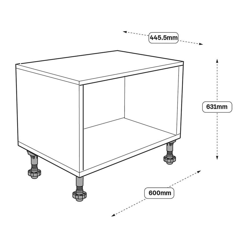 600mm Belfast Sink Cabinet Line Drawing