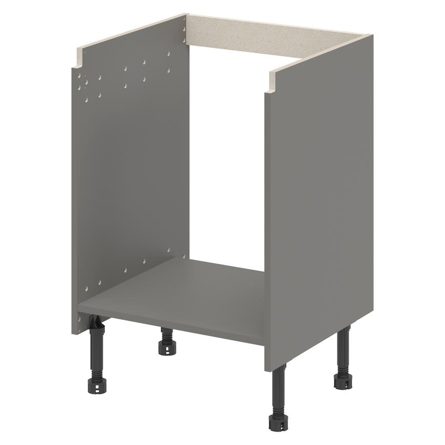 Croft Grey 750mm x 600mm x 575mm Ready Assembled Handleless Low Built Under Oven Housing Base Cabinet