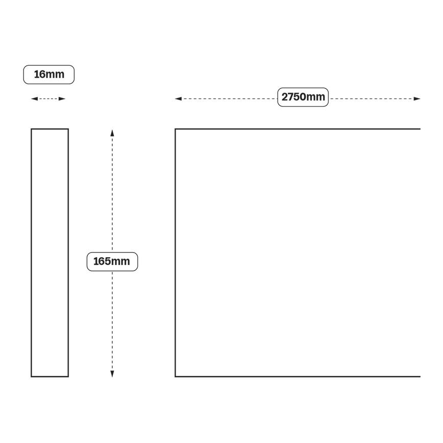 Continuous Plinth 16mm (XX86) Line Drawing