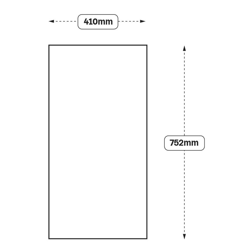 Full Height Deep Wall Decor End 752mm (XX3A) Line Drawing