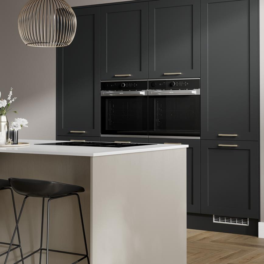 Chilcomb paintable kitchen in charcoal and taupe