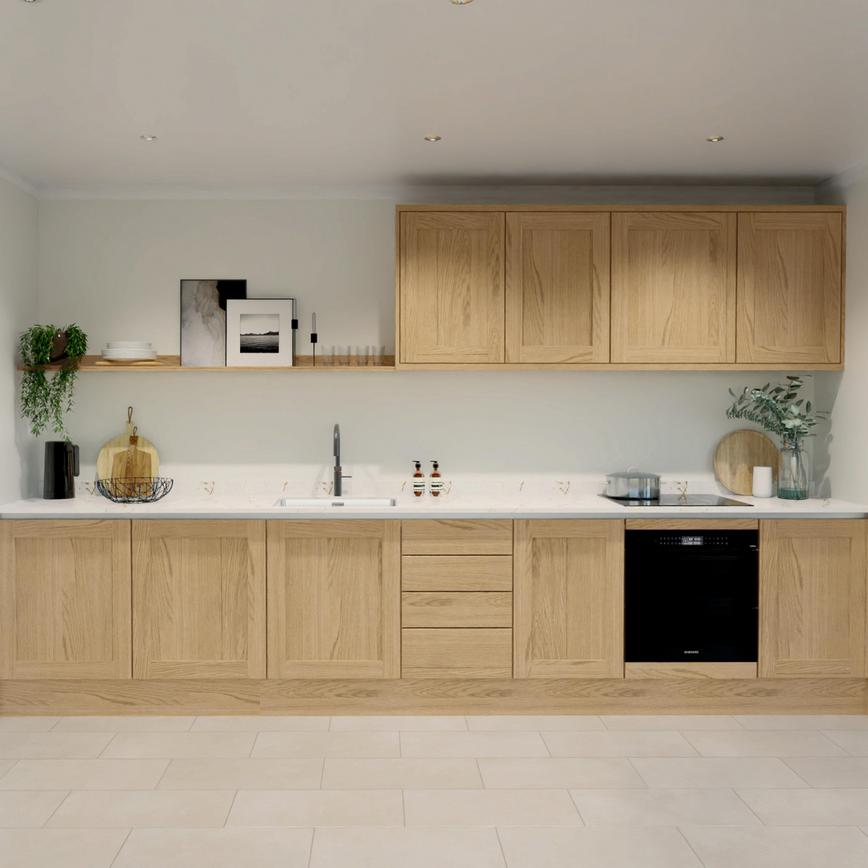 Chilcomb Handleless Oak EKES Single Wall