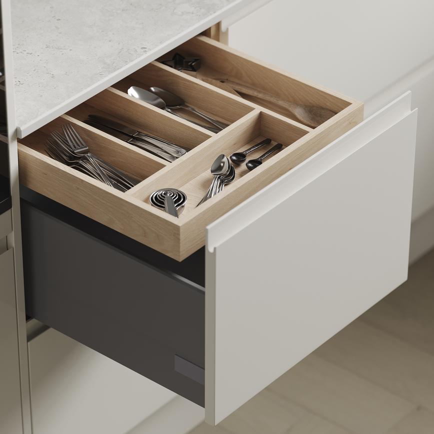 Clerkenwell Gloss Porcelain and Textures Dark Oak Drawer Storage