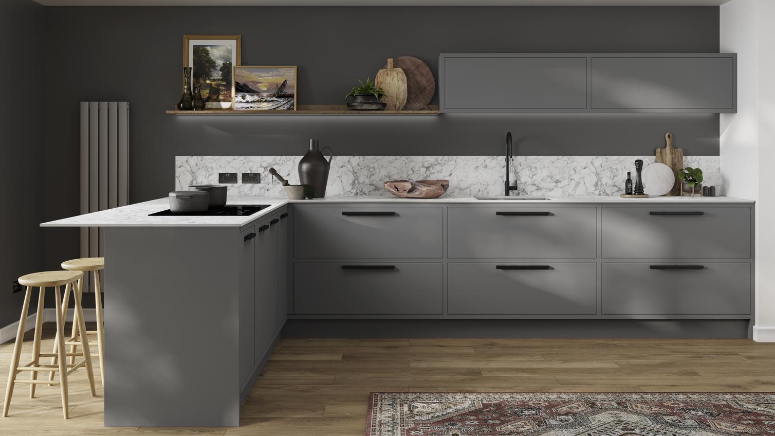 Hockley Super Matt Slate Grey In-Frame Main Set Shot