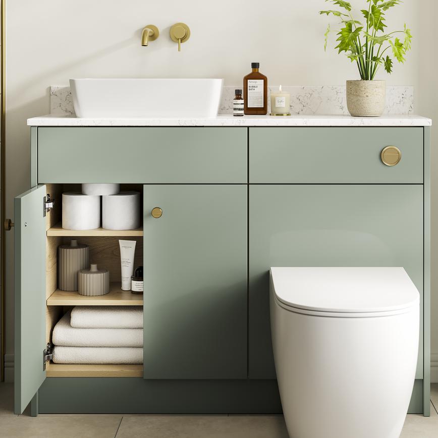 Greenwich Gloss Reed Green Bathroom Base cabinet