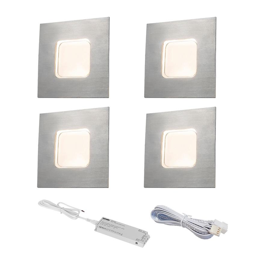 Square Plinth Light 4 Pack with Driver
