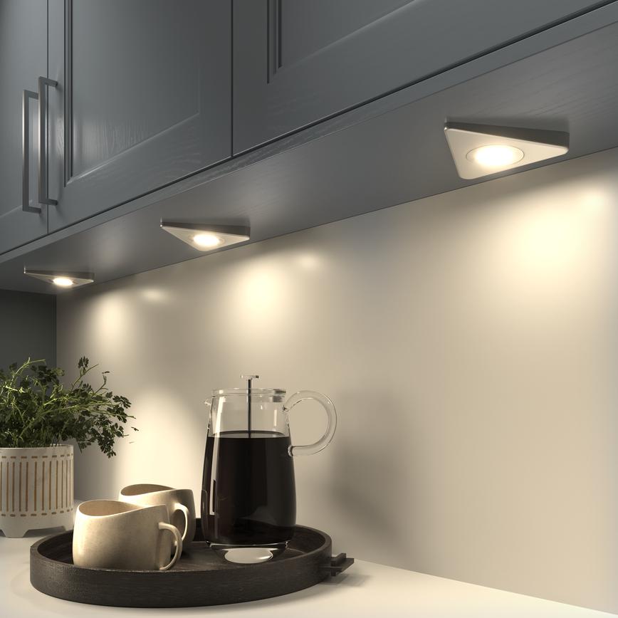 LED Pyramid Downlight Trio Tone Elmbridge Dusk Blue Kitchen Warm