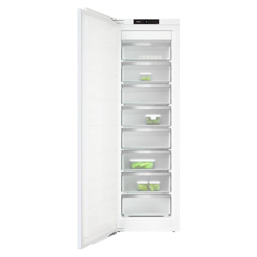 Miele White Larder Freezer FNS7740D Stocked Door Open