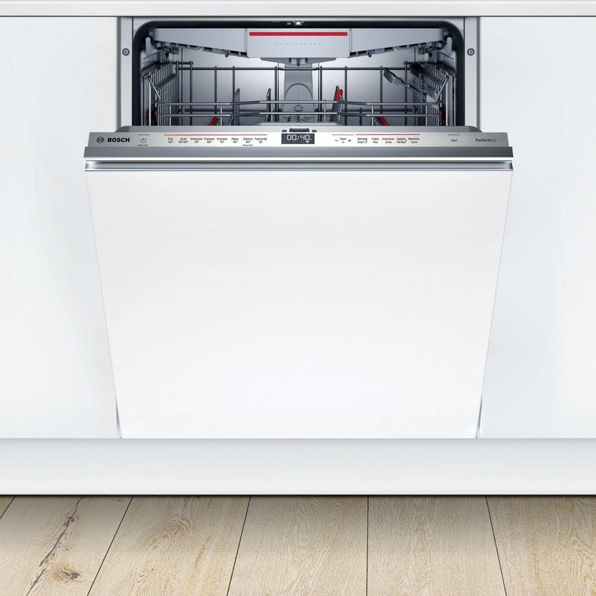 Bosch Serie 6 60cm premium Dishwasher In A White Kitchen Door Open
