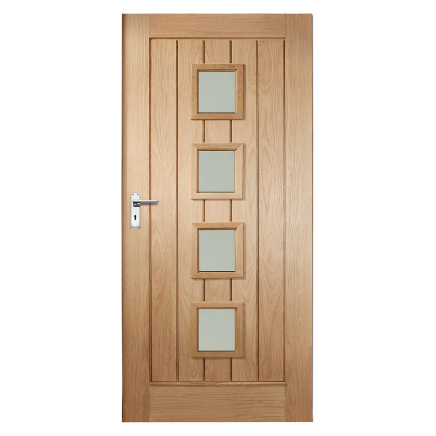 Howdens Dordogne Oak Glazed External Door