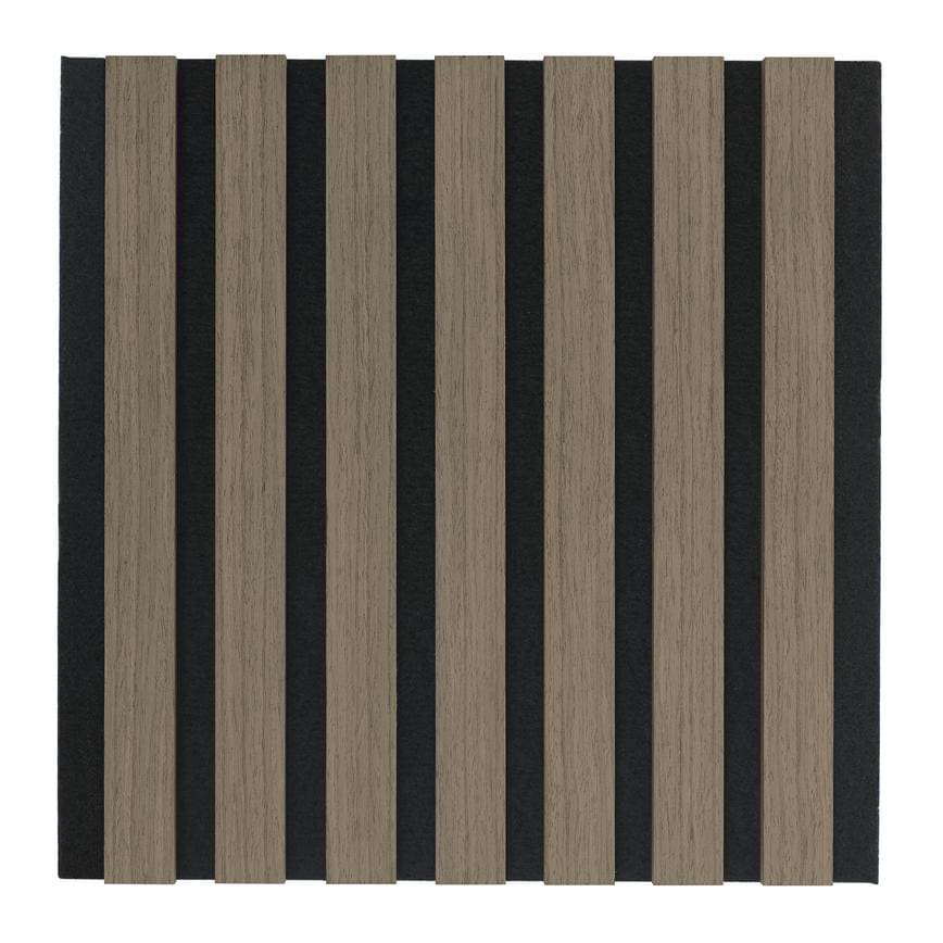 Cheshire Mouldings 2.4m x 600mm Washed Walnut Veneered MDF Acoustic Slatted Wall Panelling Close Up