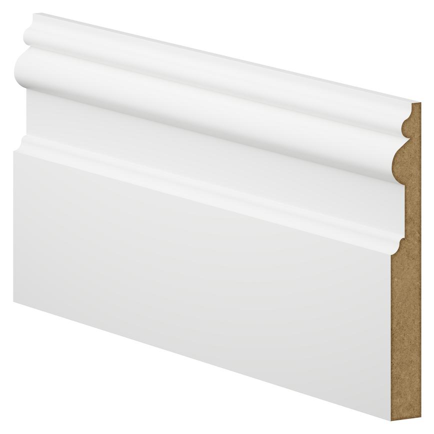 Howdens 4.2m x 200mm Victorian White MDF Skirting Board
