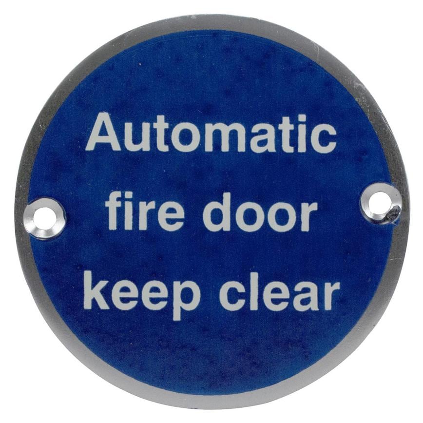 Eclipse Automatic Fire Door Keep Locked Signage 76mm - Satin Anodised Aluminium