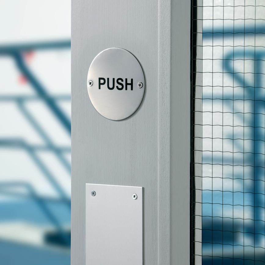 Polished Stainless Steel Door Sign