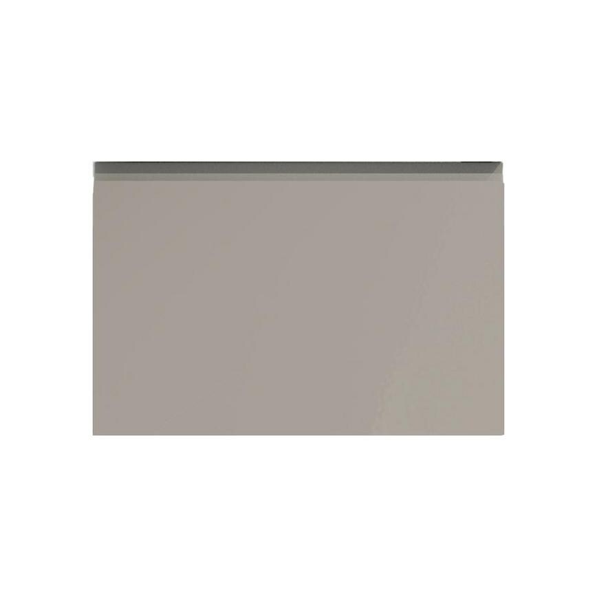 Clerkenwell Gloss Sand Grey 600mm x 394mm Pan Drawer Shown Closed from the Front as Part of a Drawer Unit