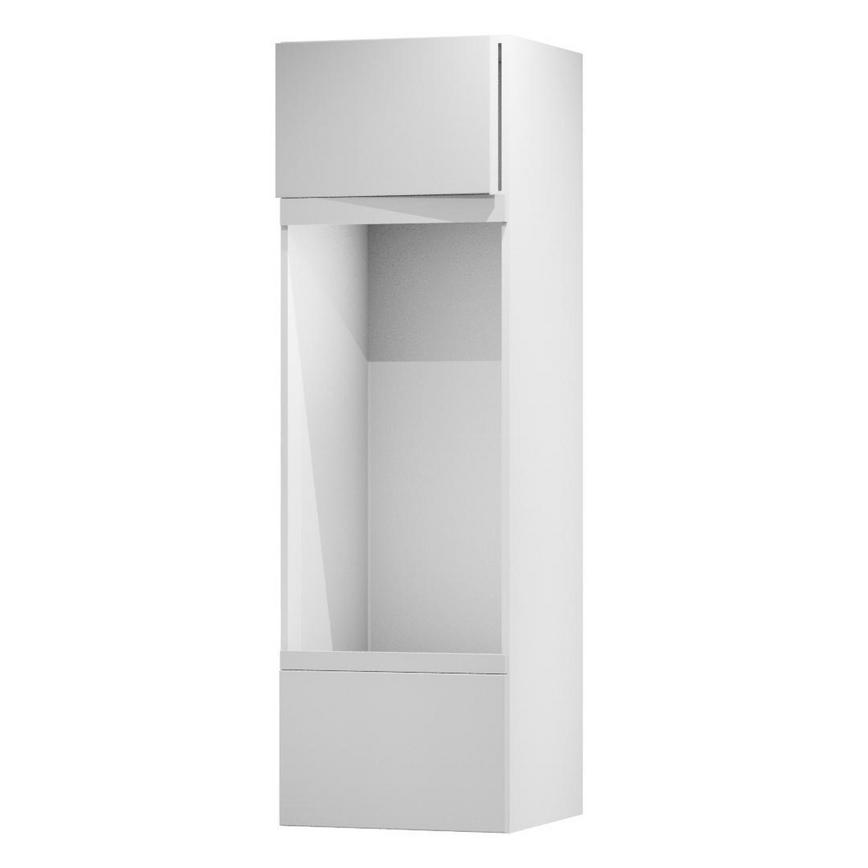 Hockley Mirror Gloss Dove Grey 600 Appliance Tower Door Open 437mm