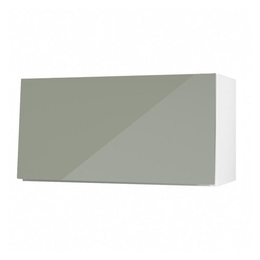 Hockley Mirror Gloss Reed Green 700mm x 360mm Bridging Unit Door Shown Open at an Angle