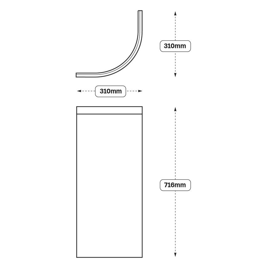 Integrated Handle 310 Curved Door 716mm (XX07)
