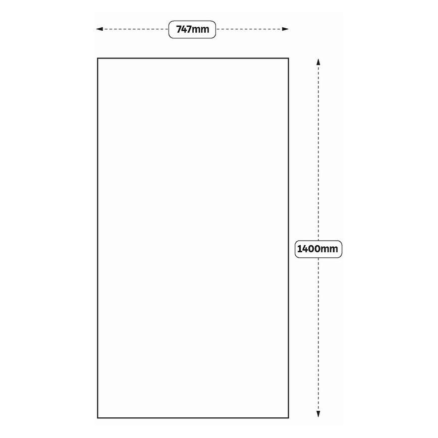 Slabs 750 Appliance Tower Door 1400mm (XX8J) Line Drawing
