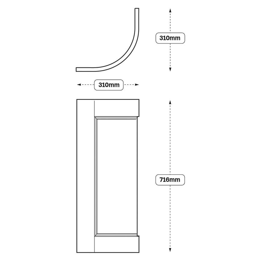 Bridgemere Curved Base Wall Door (XX80)