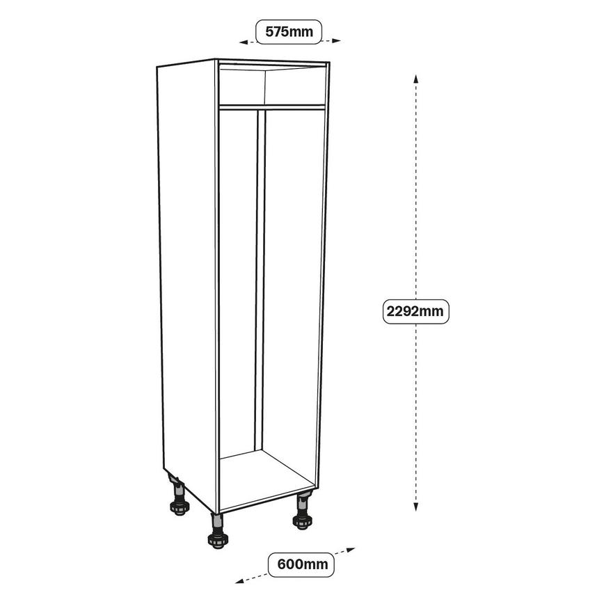 600 Tall Fridge Freezer Appliance Tower Cabinet Line Drawing