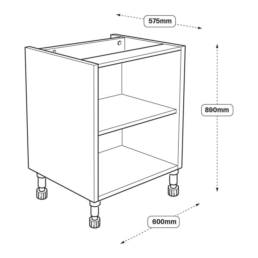 600 Hi-Line Base Cabinet Line Drawing