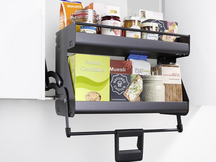 White 600 Full Height Pull Down Wall Cabinet